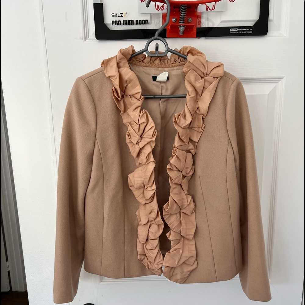 J crew camel blazer size 8
